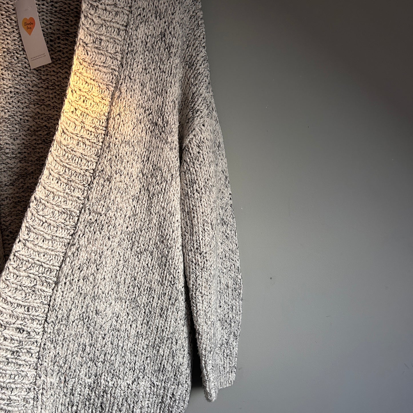 Eileen Fisher grey open cardigan cotton and alpaca M - 10/14