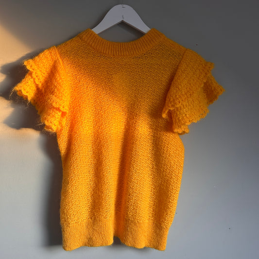 Sezane yellow knit short sleeve size M - 12